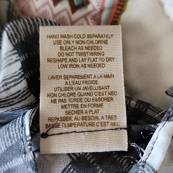 Free People Easy Rider Plaid Sheer Button Down Shirt, Gray and White - Picture 11 of 15